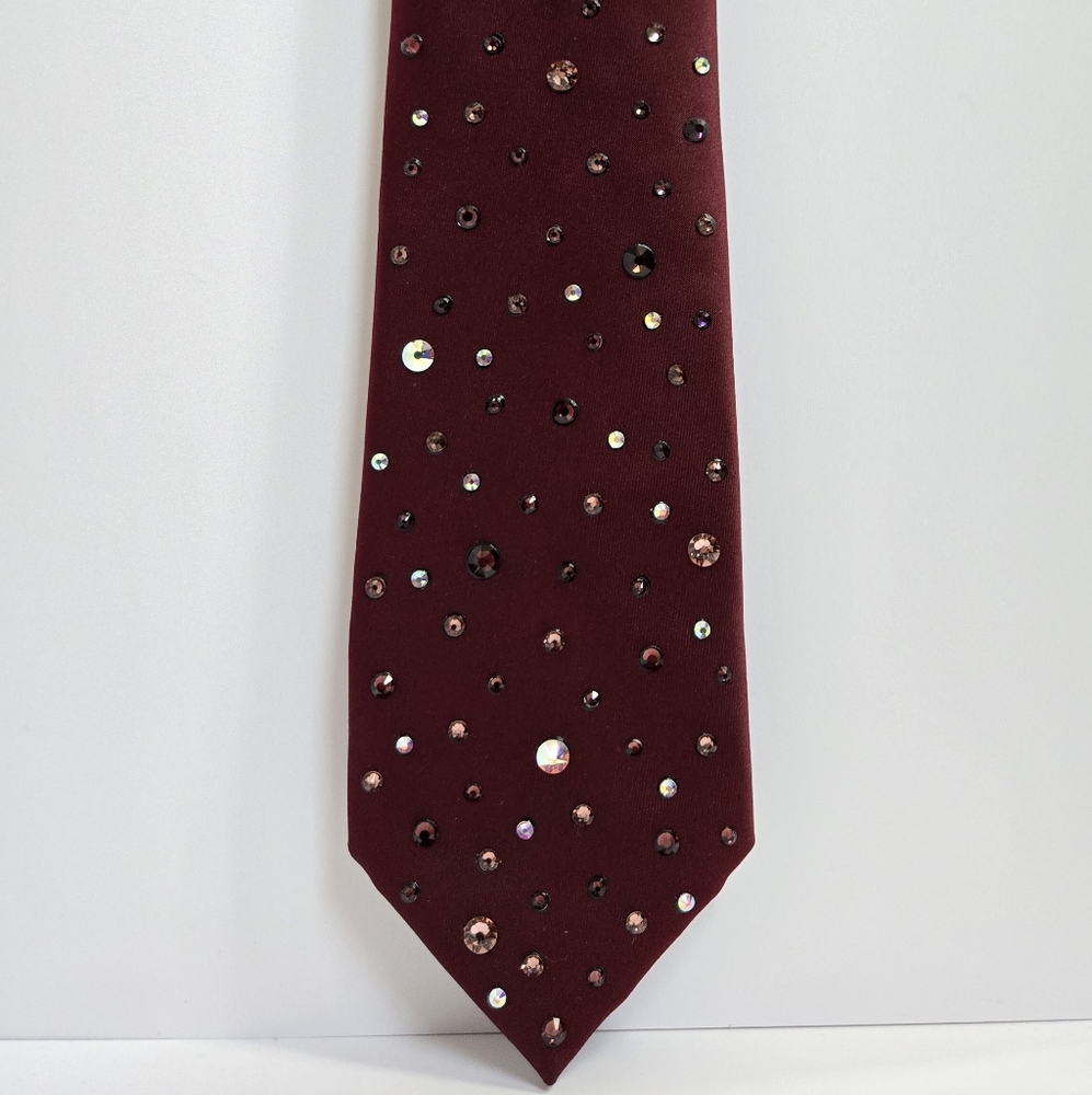 Burgundy Swarovski Rhinestone Tie